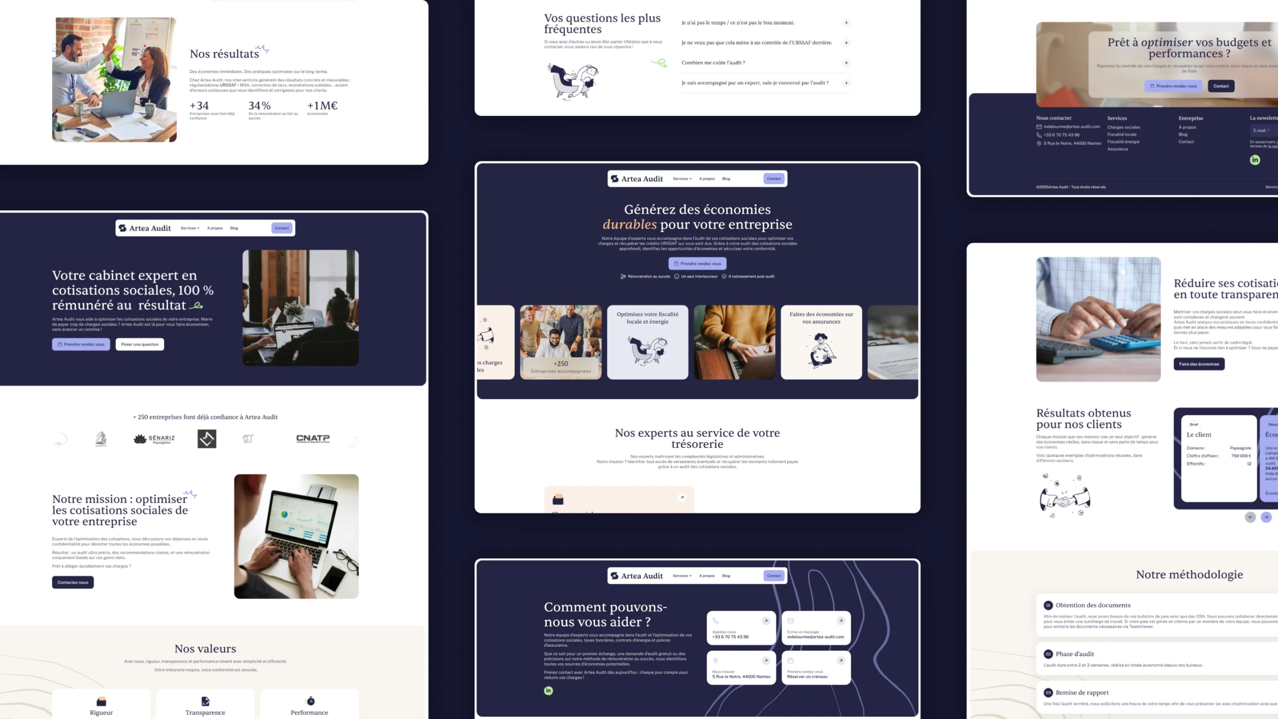 Artea Audit - création site web screens