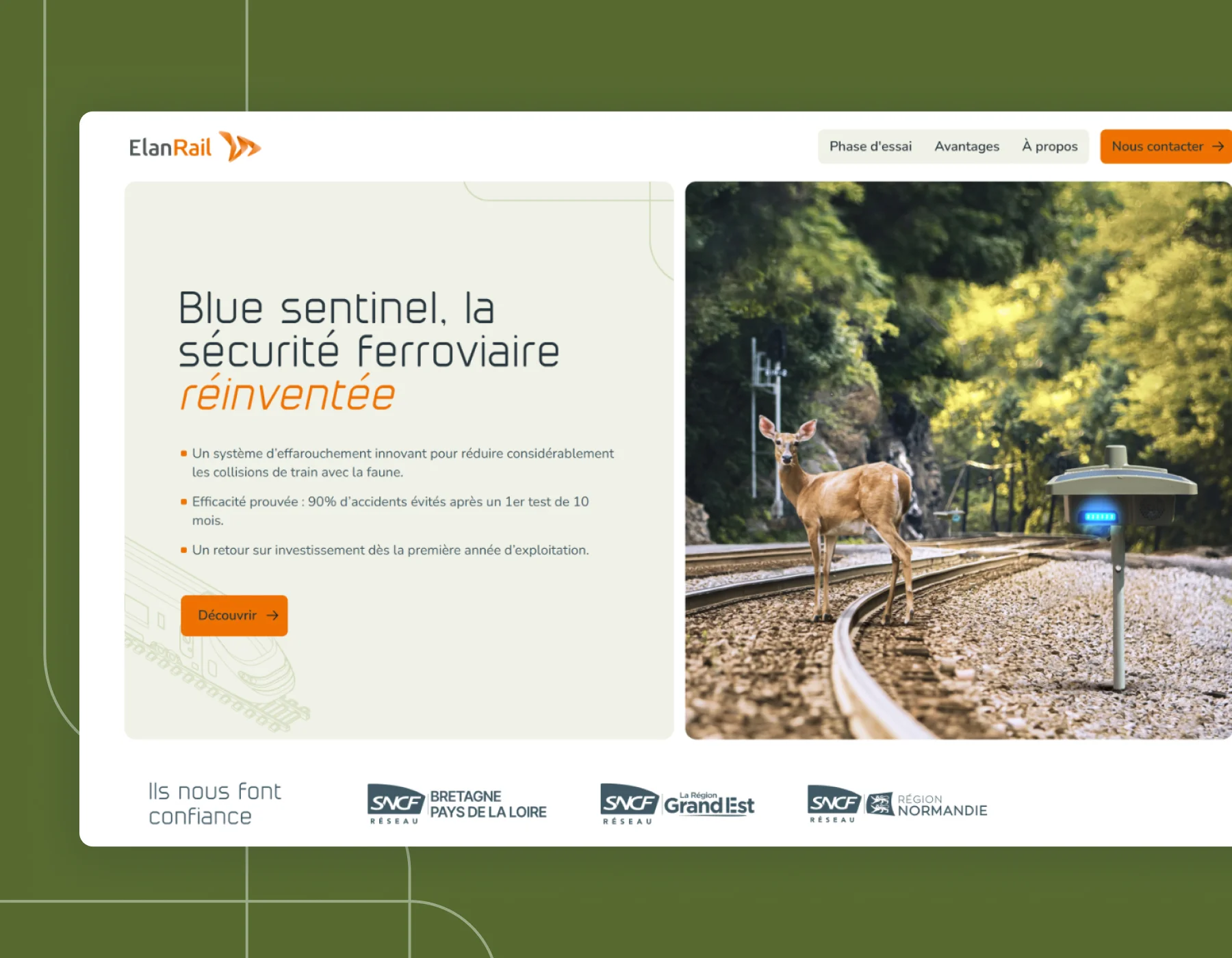 ElanRail header page d'accueil