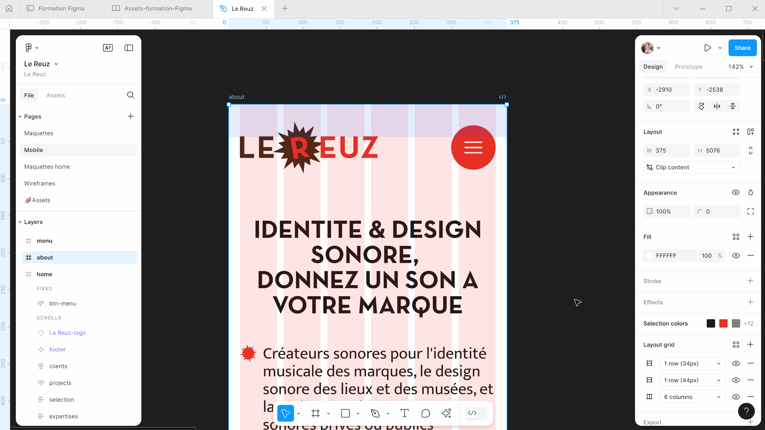 Utiliser les styles de grille - Figma