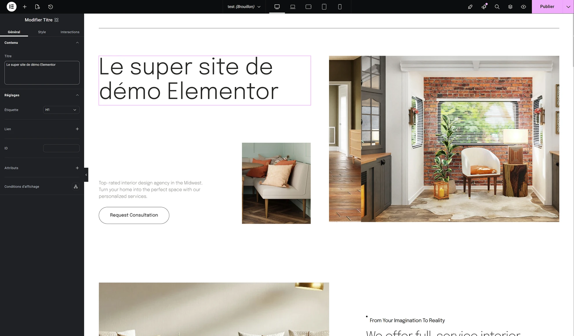 Interface Elementor V4