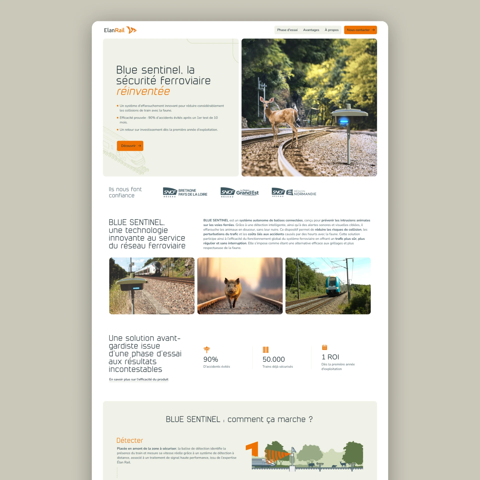 ElanRail page d'accueil du site web