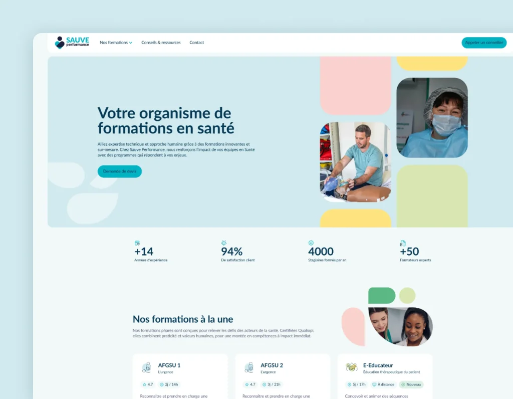 sauve performance site web organisme de formation